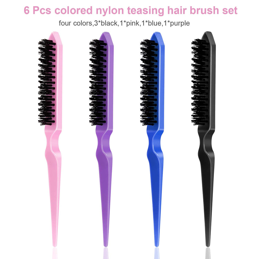 Cepillo Yaomiao realce morado de tres filas para cabello fino con cuerpo.