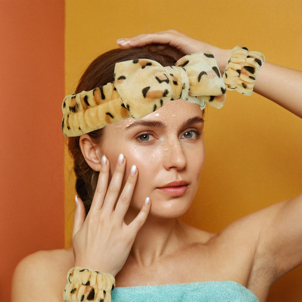 Yaqulen set spa Leopardo: conjunto de pulseras coral para mantener la ropa seca