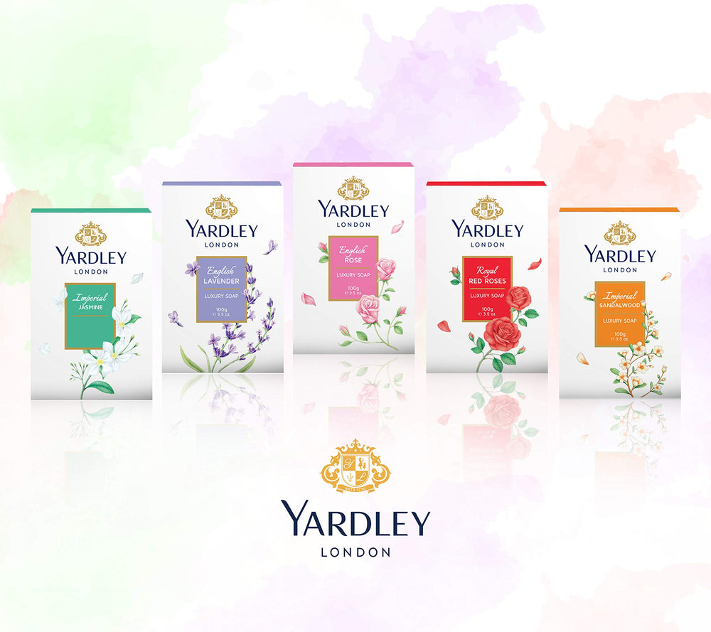 Jabón Yardley rosa inglesa, notas florales con cítricos para experiencia aromática.