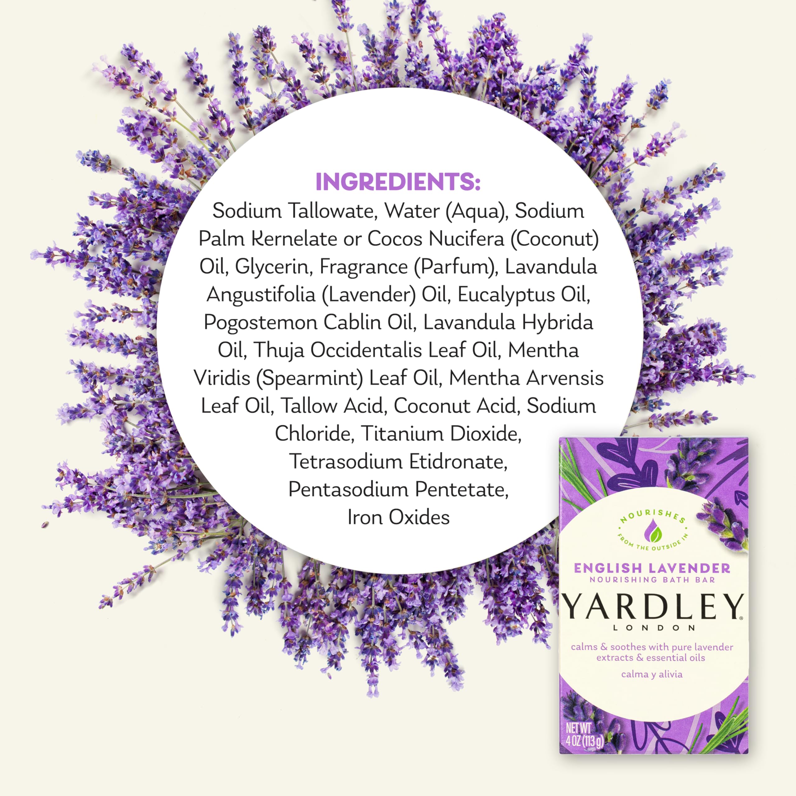 Yardley Lavanda: ingredientes-naturales libres de parabenos y SLS