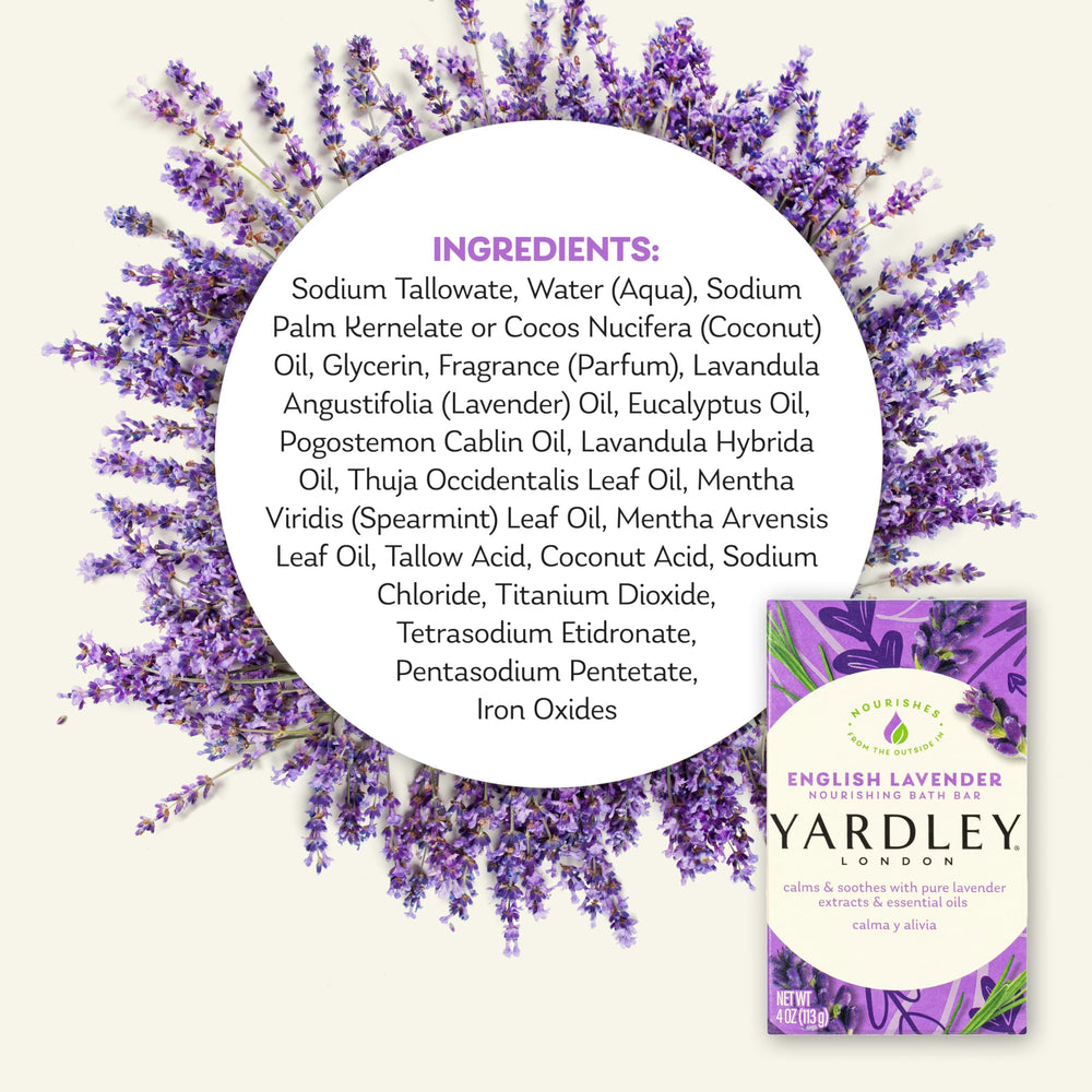 Yardley Lavanda: ingredientes-naturales libres de parabenos y SLS