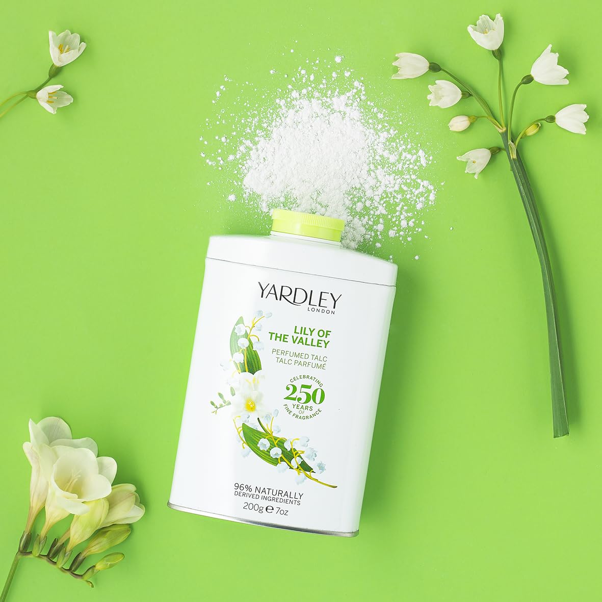 Yardley Lily del Valle talco: aroma floral suave para momentos frescos.