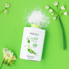Yardley Lily del Valle talco: aroma floral suave para momentos frescos.