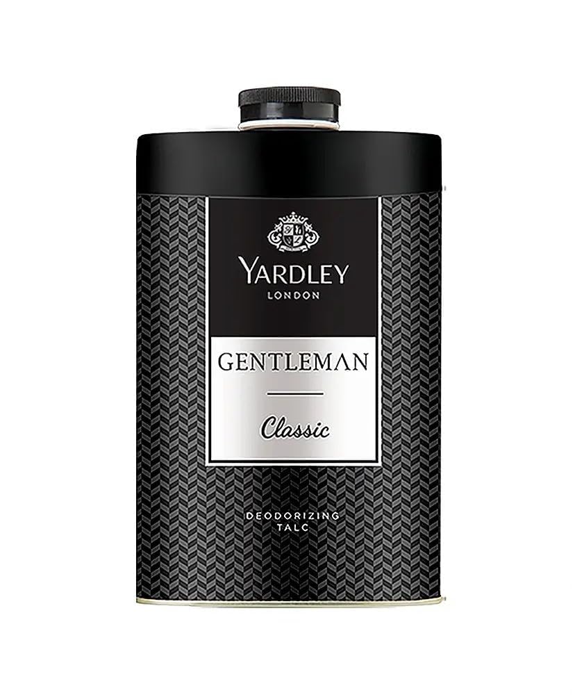Yardley London Gentleman talco absorbe humedad para piel seca y cómoda.