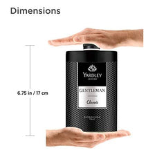 Yardley London Gentleman talco, deja la piel suave y lisa al tacto.