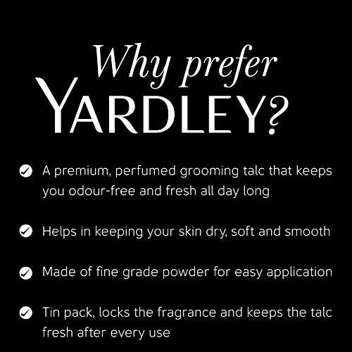 Yardley London Gentleman talco en envase de 100 g, ideal para ritual diario.