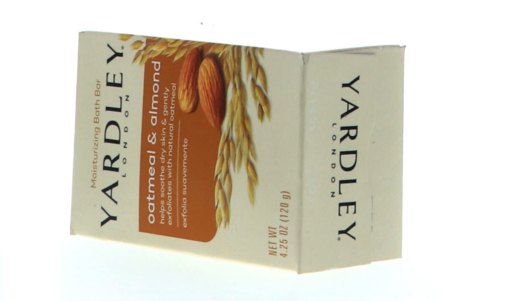 Yardley London exfoliación suave con avena para piel suave.