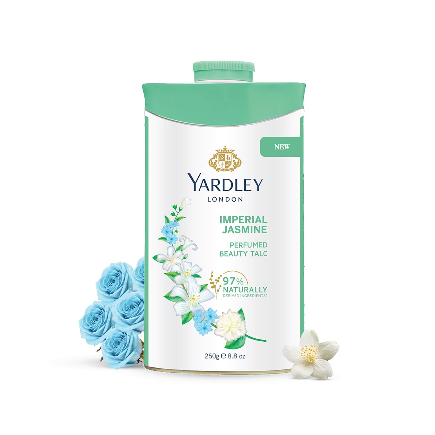 Yardley London talco jazmin perfumado, sensación suave y fresca tras el baño