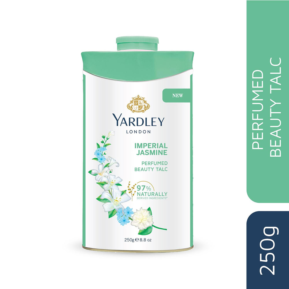 Yardley London talco Jazmín, textura suave que deja la piel nutrida y perfumada