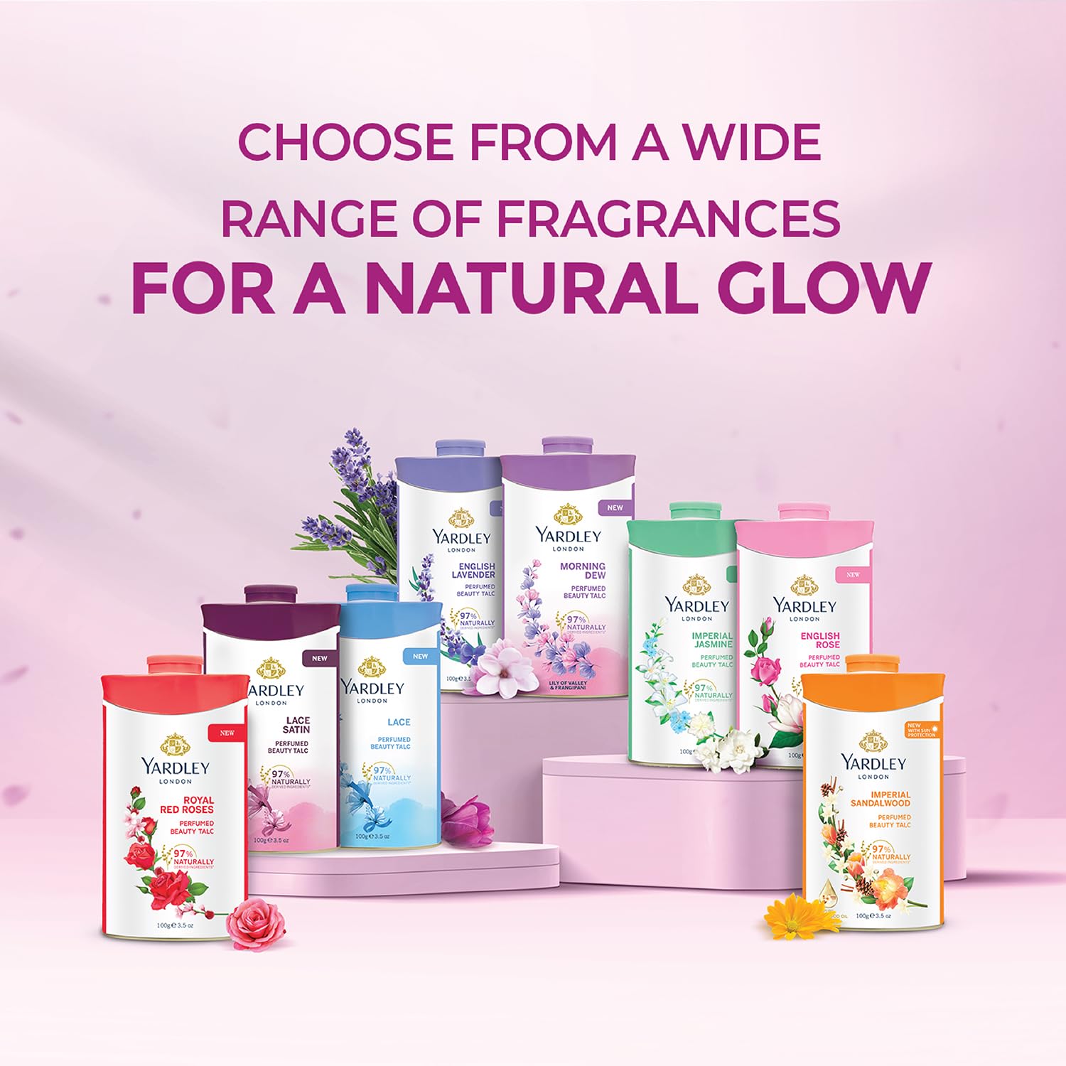 Yardley Rosa Inglesa Talco, ideal tras la ducha para sensación fresca.
