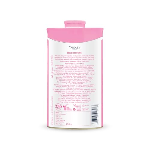 Yardley Rosa Inglesa Talco, textura seda para piel suave durante todo el día.