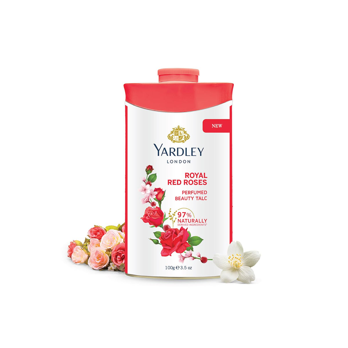 Yardley Talco Rosa Roja, aroma de rosas suave para uso diario