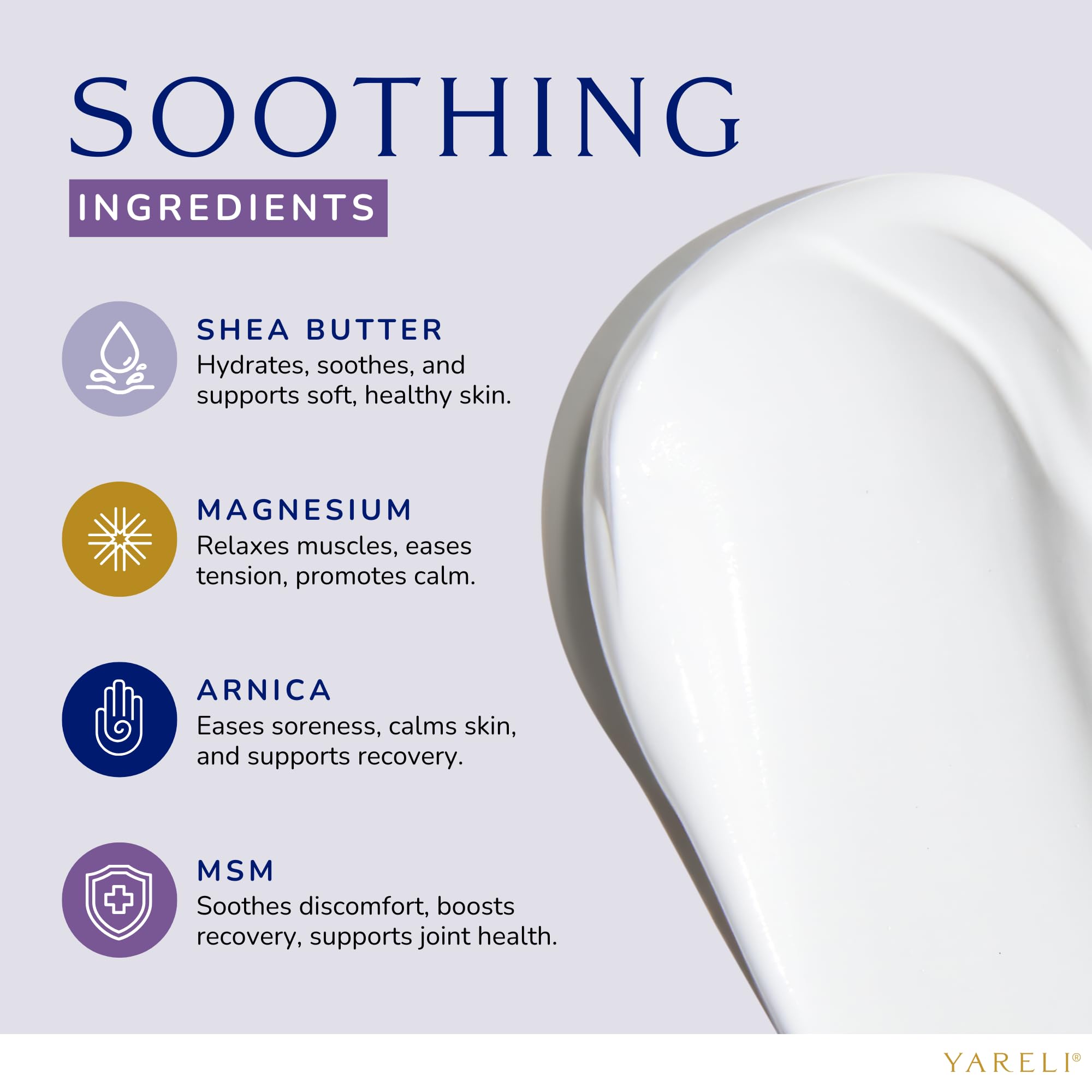 YARELI crema magnesio para piernas relajadas al final del día.