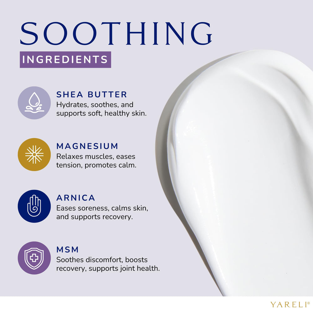 YARELI crema magnesio para piernas relajadas al final del día.
