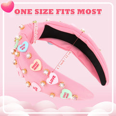 Diadema YARIEW con nudo rosa y strass para un look elegante