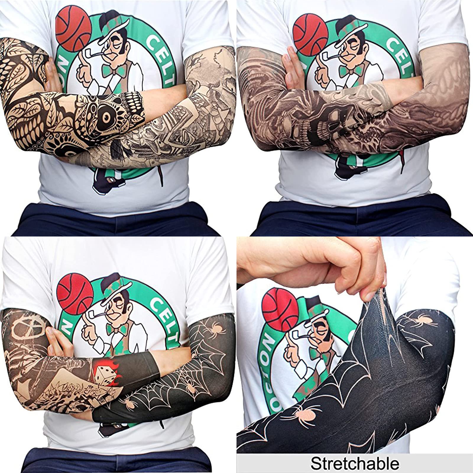 Manga de tatuaje realista de YARIEW para brazo, efecto natural y discreto