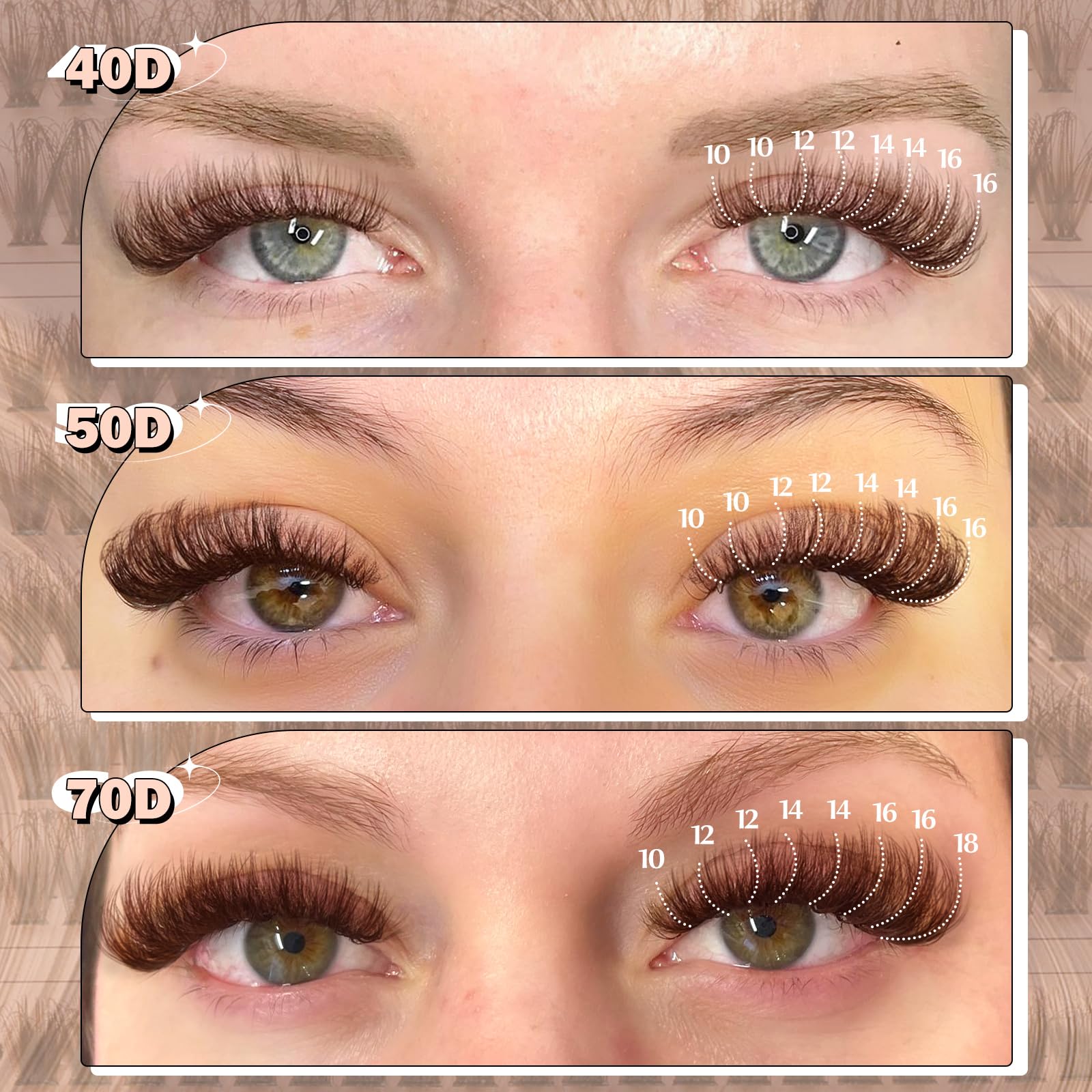 Yawamica conjuntos de pestañas textura esponjosa para look voluminoso.