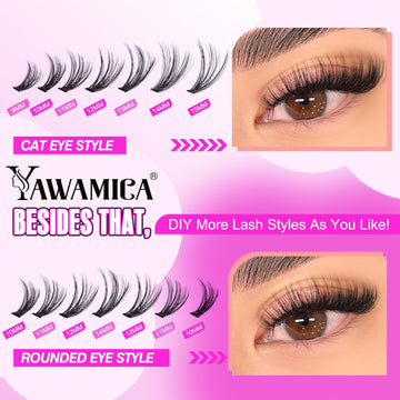 Yawamica Handmade fiber matte-black lashes resemble real lashes.