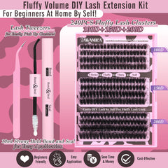 Yawamica kit pestanas volumen fluffy 240 piezas facilita un look de salon en casa.
