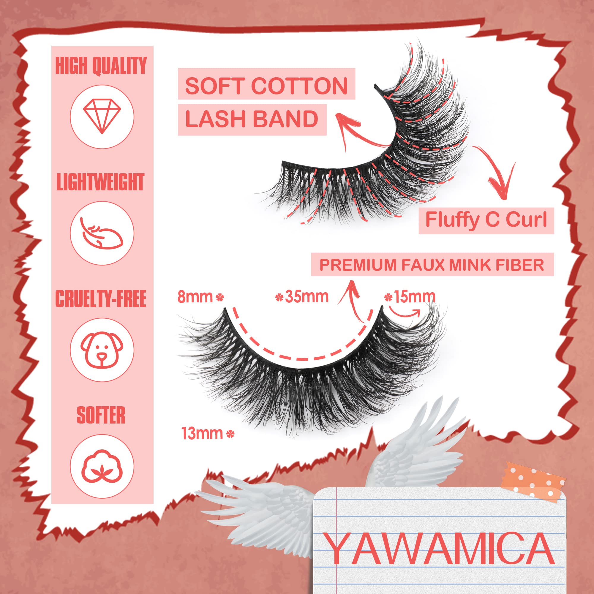 Pestañas cat-eye de Yawamica con efecto elegante