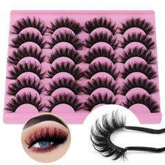 Pestañas rusas en tira Yawamica 18 mm rizadas tipo D para un look abierto