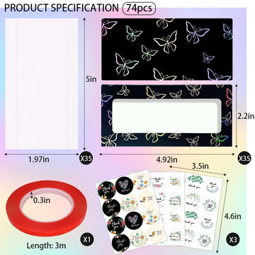 Yazabai white cardstock sheets for crisp packaging inserts to showcase nail art