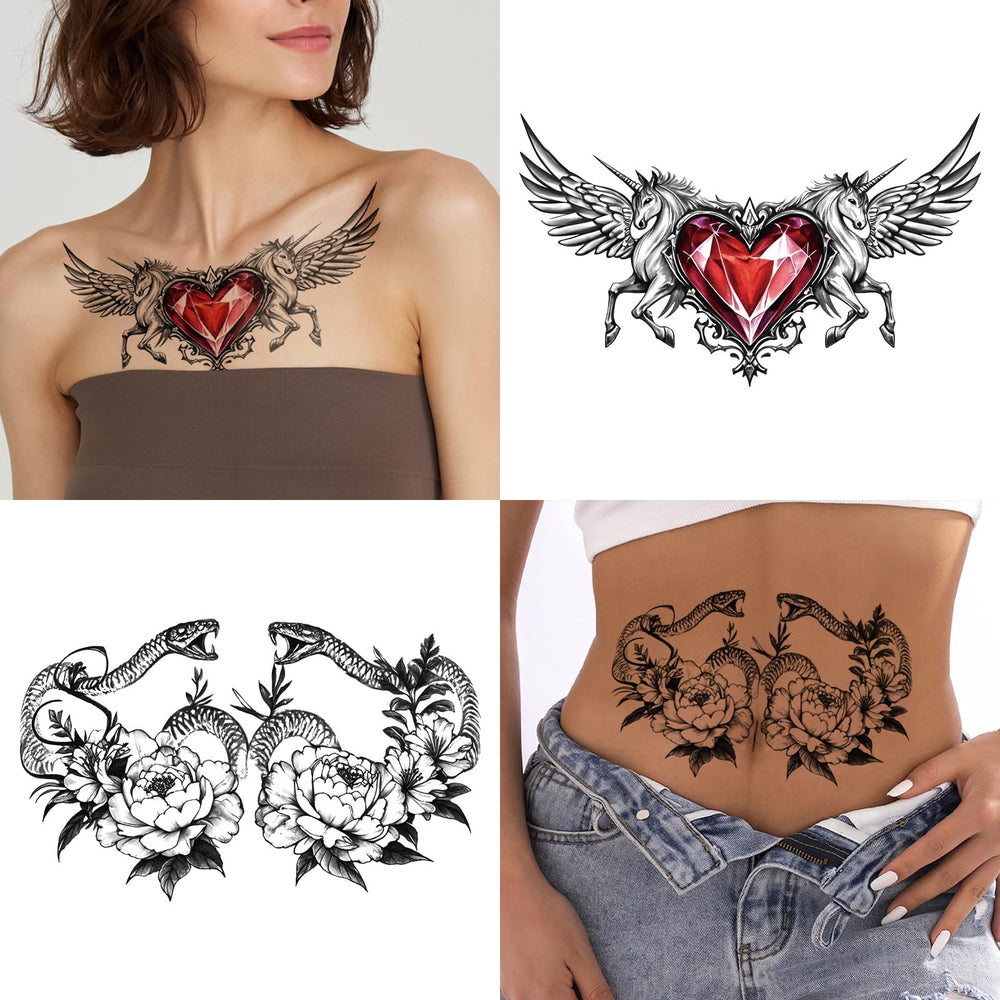 Tatuaje Yazhiji calavera con flor, estilo atrevido para eventos