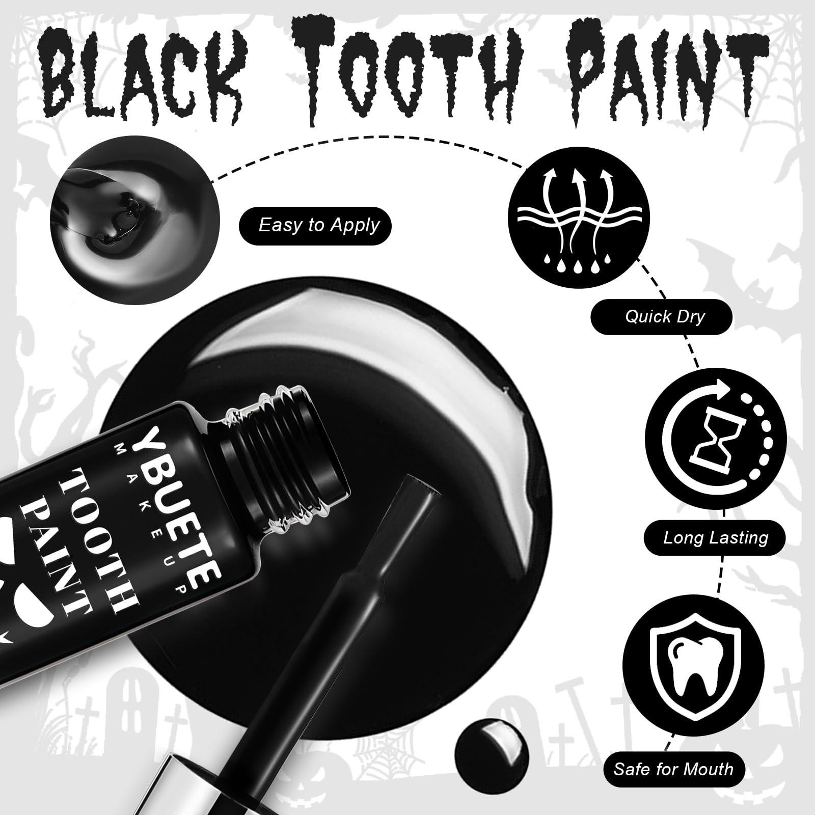 ybuete pintura-dientes-rapido-secado, aplicación rápida y secado óptimo