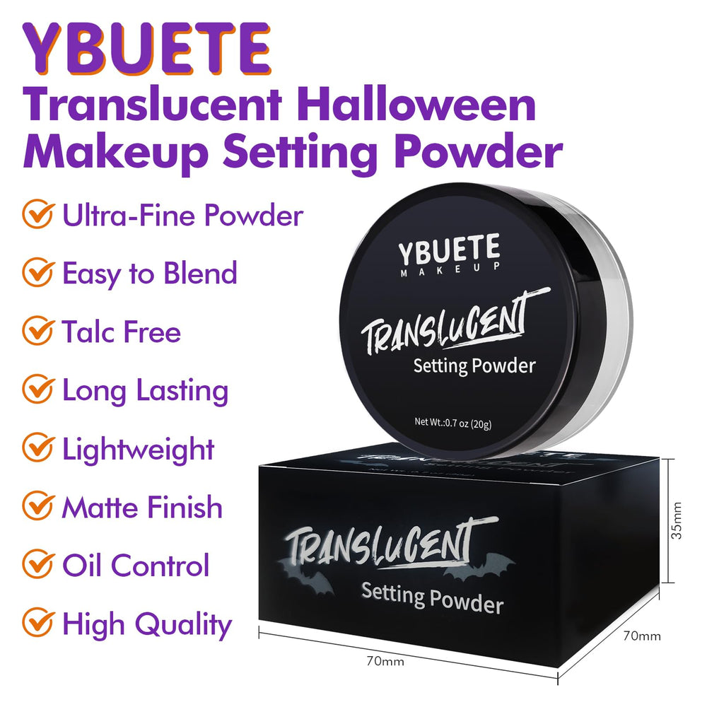 YBUETE polvo translúcido fijador para labios y ojos, acabado mate.