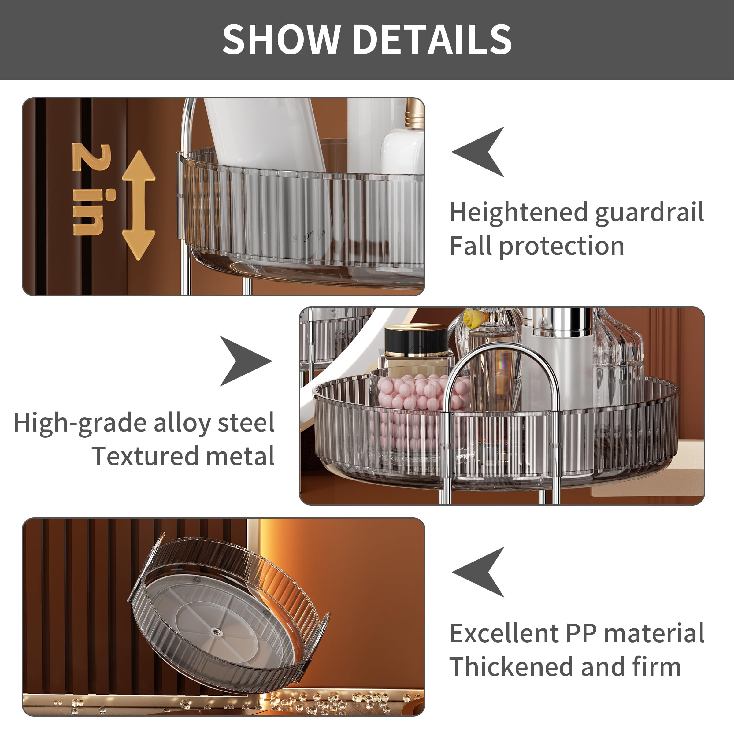 YCIA&DONE bandeja con rejilla de cuadros clásica y acabado metálico elegante.