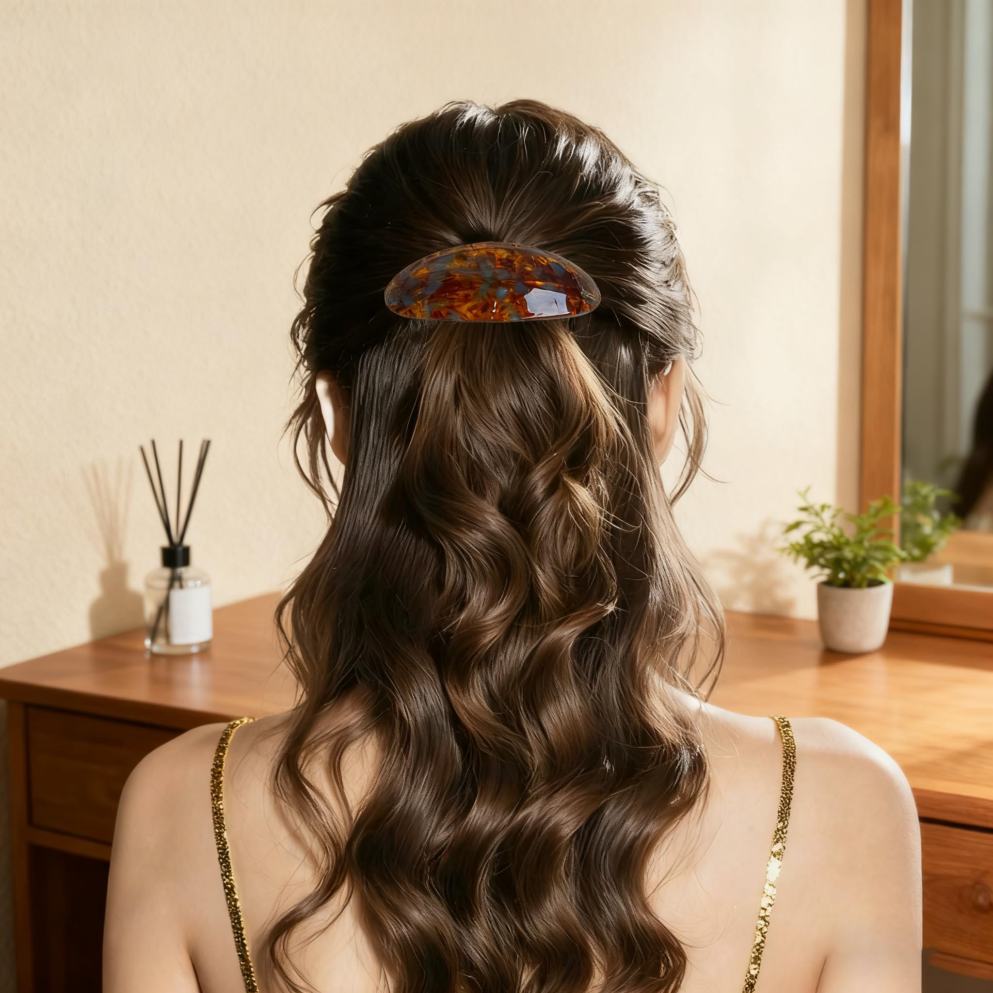 Pasador YCKXXL de carey, ideal para cabello grueso y peinados firmes.