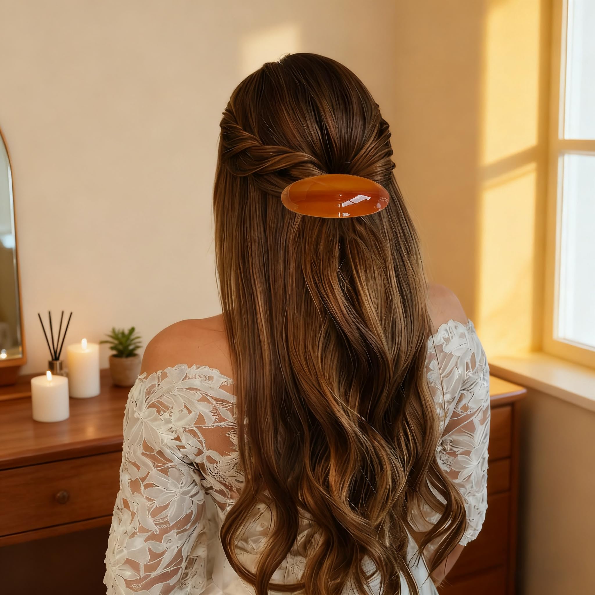 Pasador acetato YCKXXL, diseño vintage para looks elegantes de ocasión.