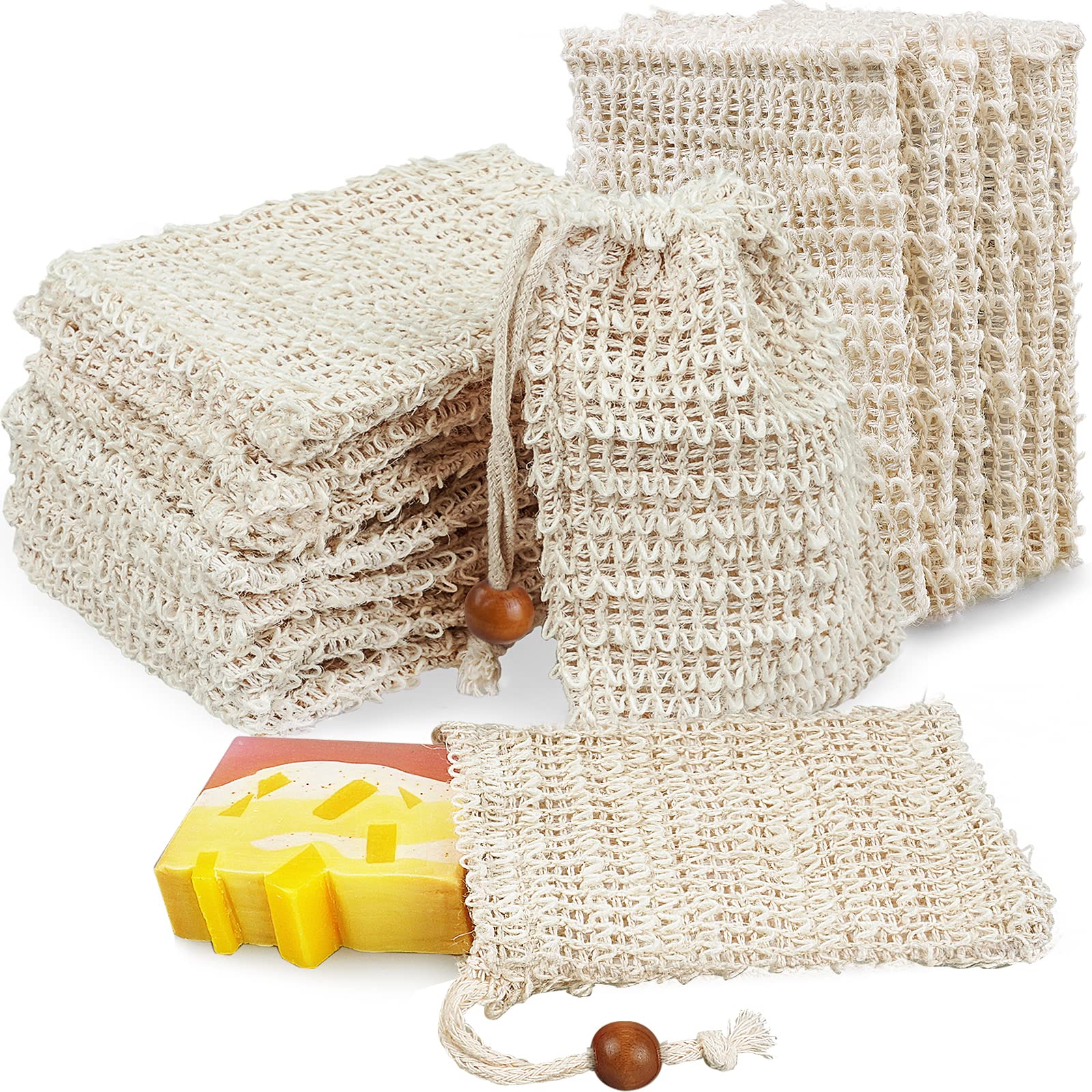 Ycolama sac savon mesh exfoliant 50, mousse dense et exfoliante.