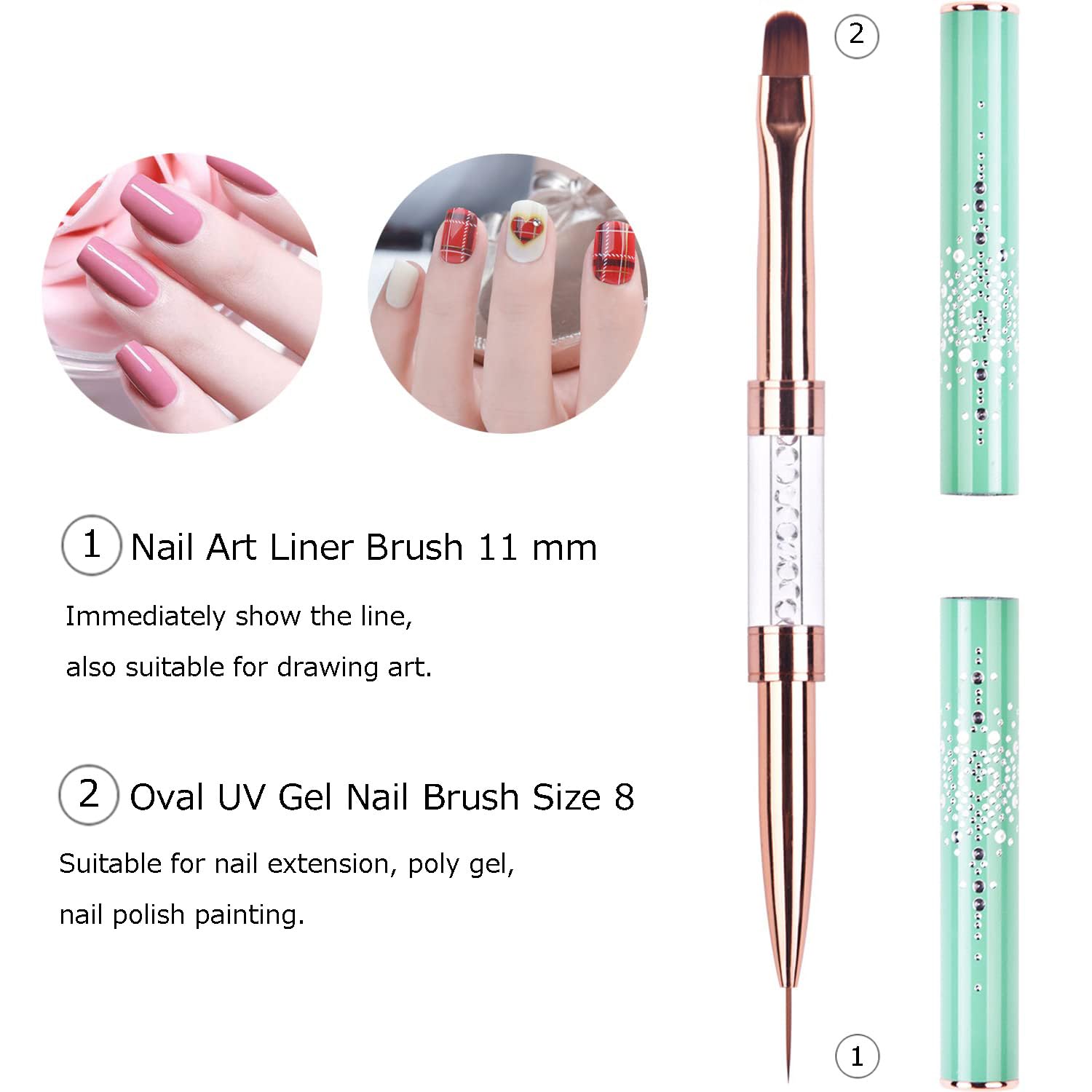 Brocha liner de Ycyan de 11 mm para líneas precisas