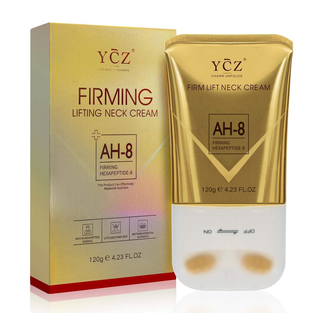 Ycz AH-8 crema para cuello, textura suave y efecto reafirmante.