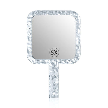 YEAKE espejo de mano doble cara 1x/5x para maquillaje preciso.