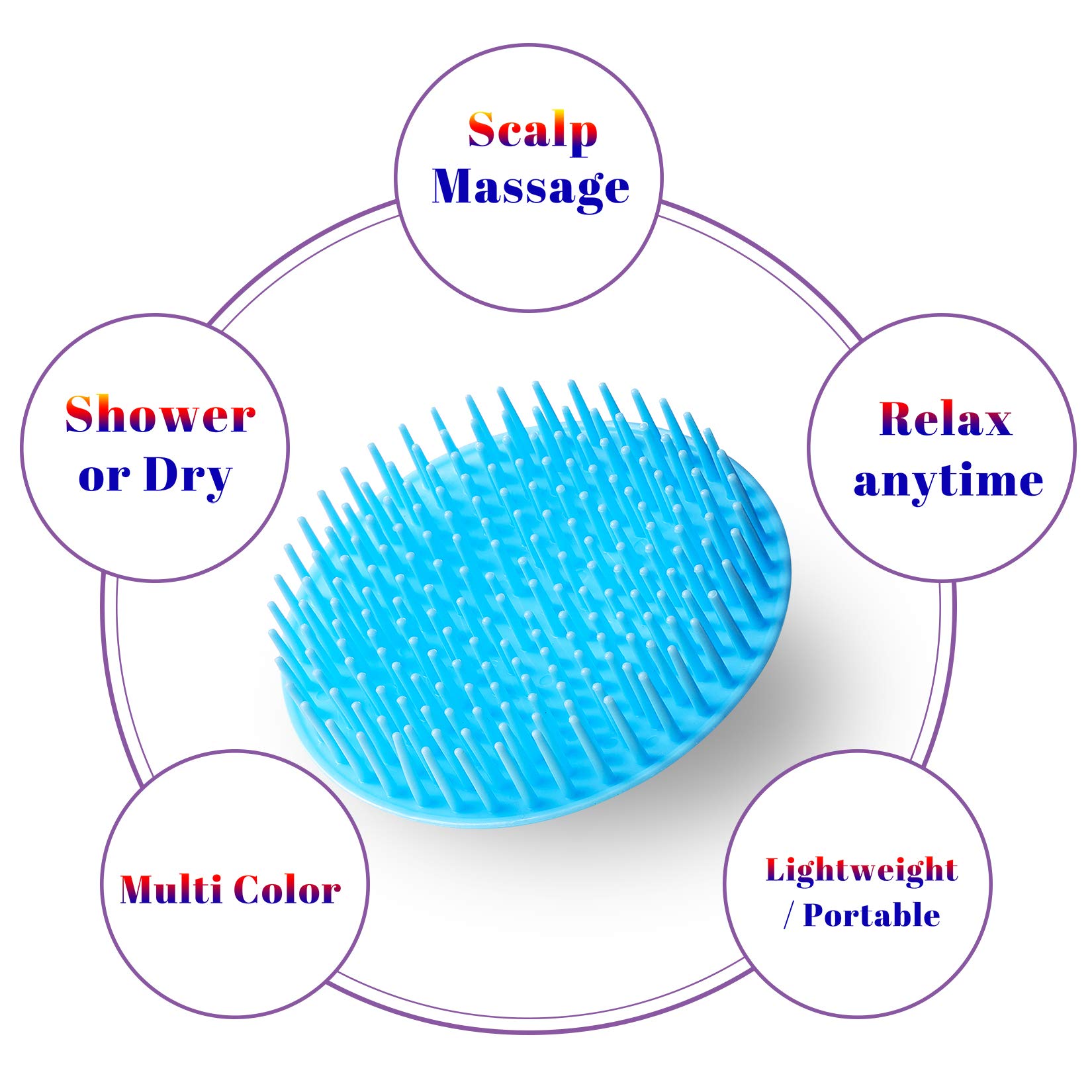 YEALIFE cepillo de lavado para cabello facilita masajes suaves durante la ducha.