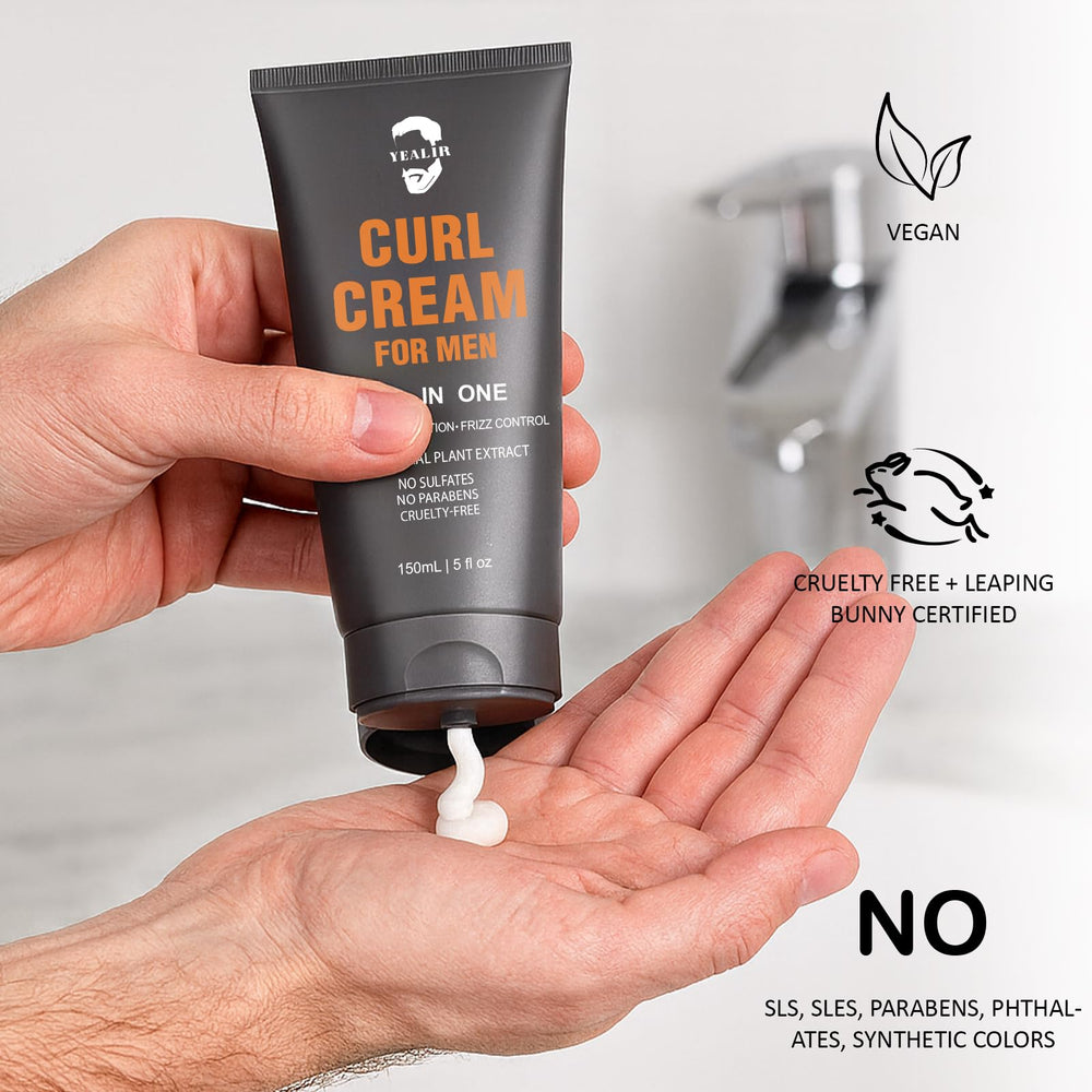 YEALIR crema rizos hombre: textura suave que facilita el peinado.