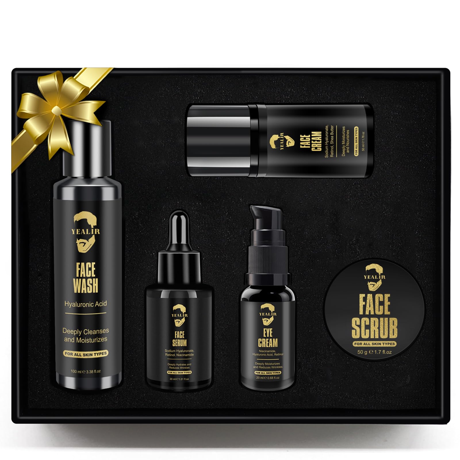 YEALIR lavado facial para hombres limpia poros y deja piel fresca.