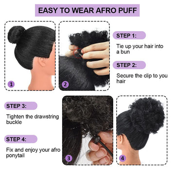 YEAME Afro Puff: uso diario cómodo para mujeres y niñas.