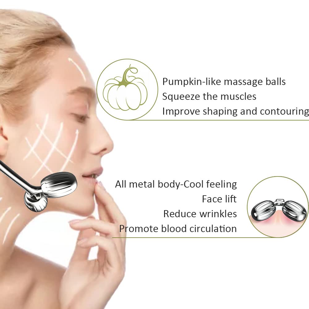Yeamon rodillo facial doble extenso para mejillas y cuello.