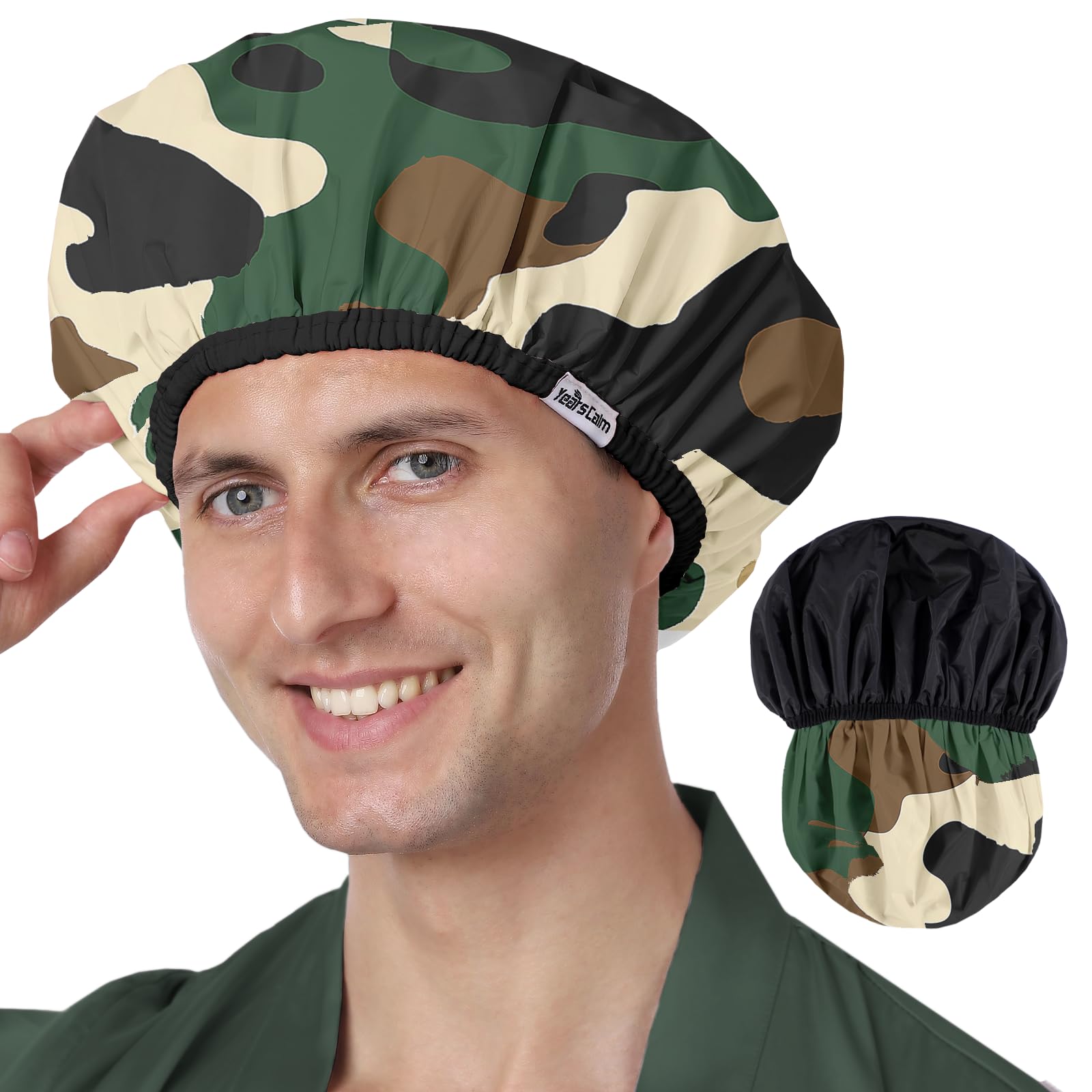 Gorro de ducha Years calm para hombre con doble capa protege el cabello durante la ducha