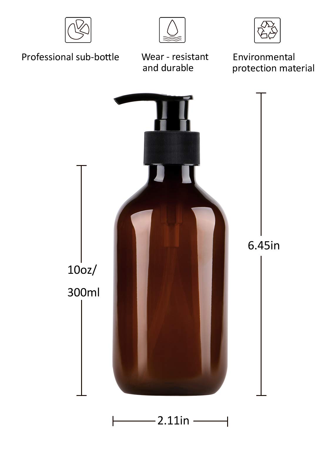 Dispensador recargable Yebeauty 300 ml marrón para baño o dormitorios
