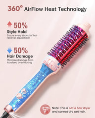 YeCheer cepillo térmico con ion doble que reduce frizz y aporta brillo