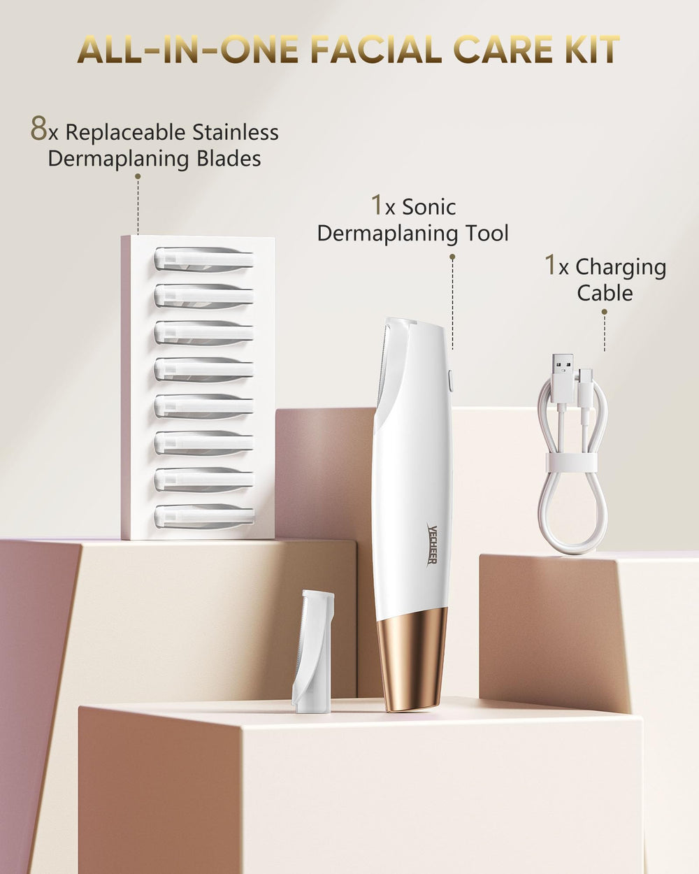 YeCheer Dermaplaner con luz integrada para tratamiento preciso