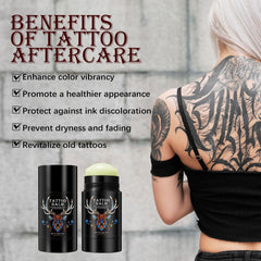 Cuidado de tatuaje nuevo con bálsamo Yecuce de fórmula natural.