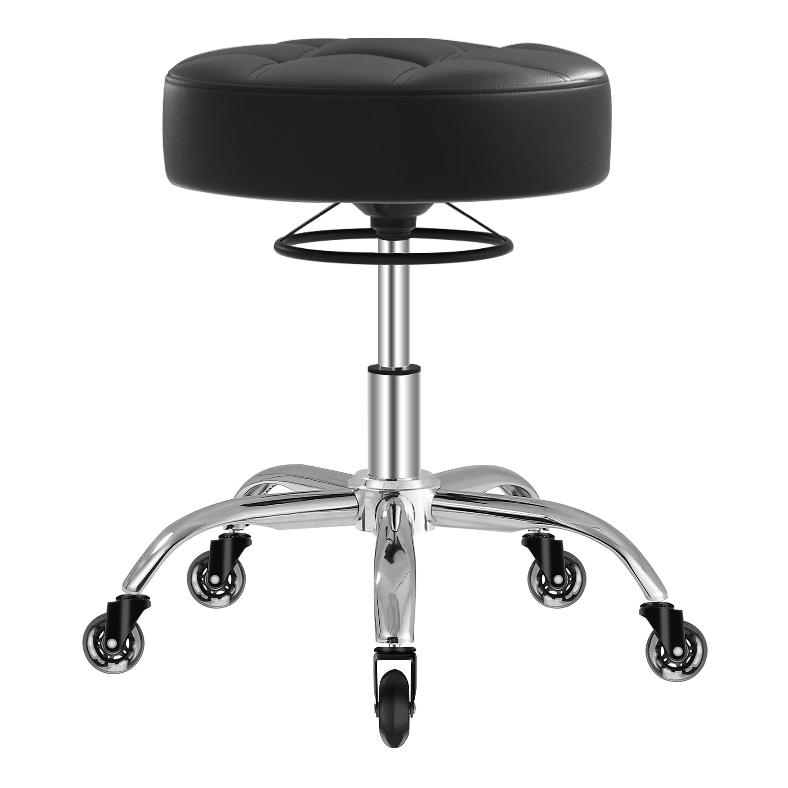 Silla YEEZEE taburete rodante con asiento de cuero y alta capacidad.