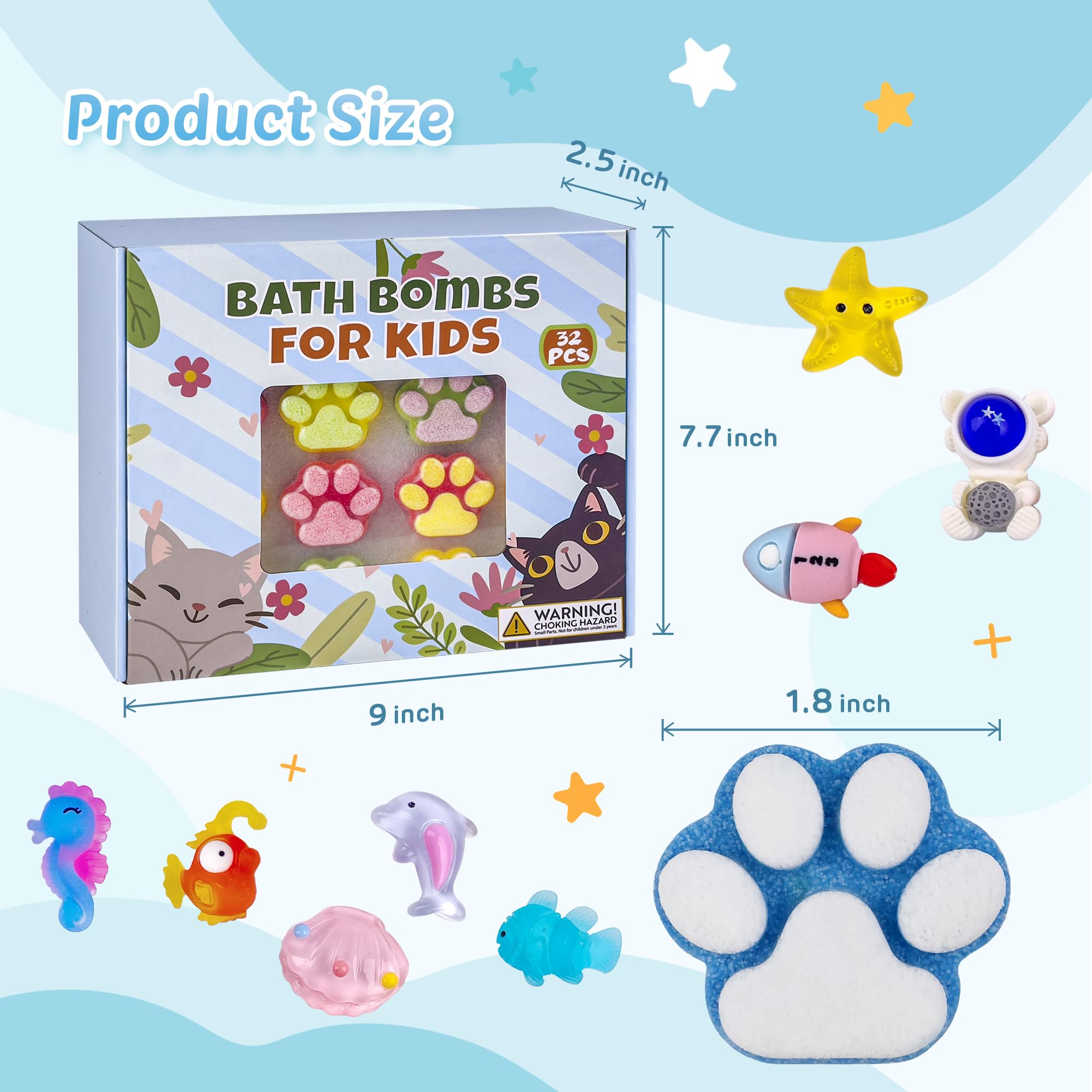 Bolas de baño Yekery con temática de animales marinos para la imaginación en el baño