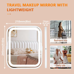 YEKKOPT Espejo de maquillaje 8x10 para arreglar el look en cualquier lugar.