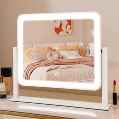 YEKKOPT Miroir maquillage LED rechargeable avec éclairage clair